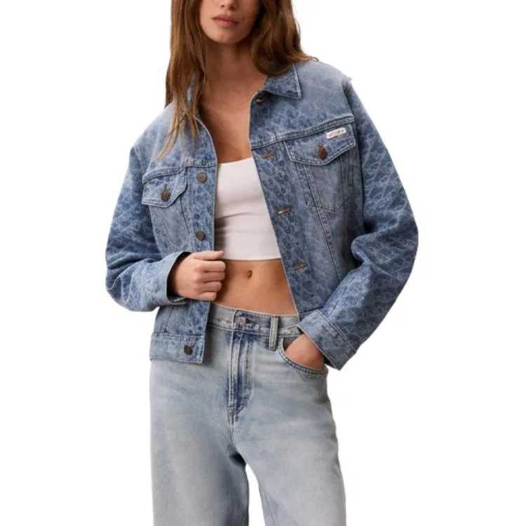 Женская джинсовая куртка с лацканами Calvin Klein, Blue