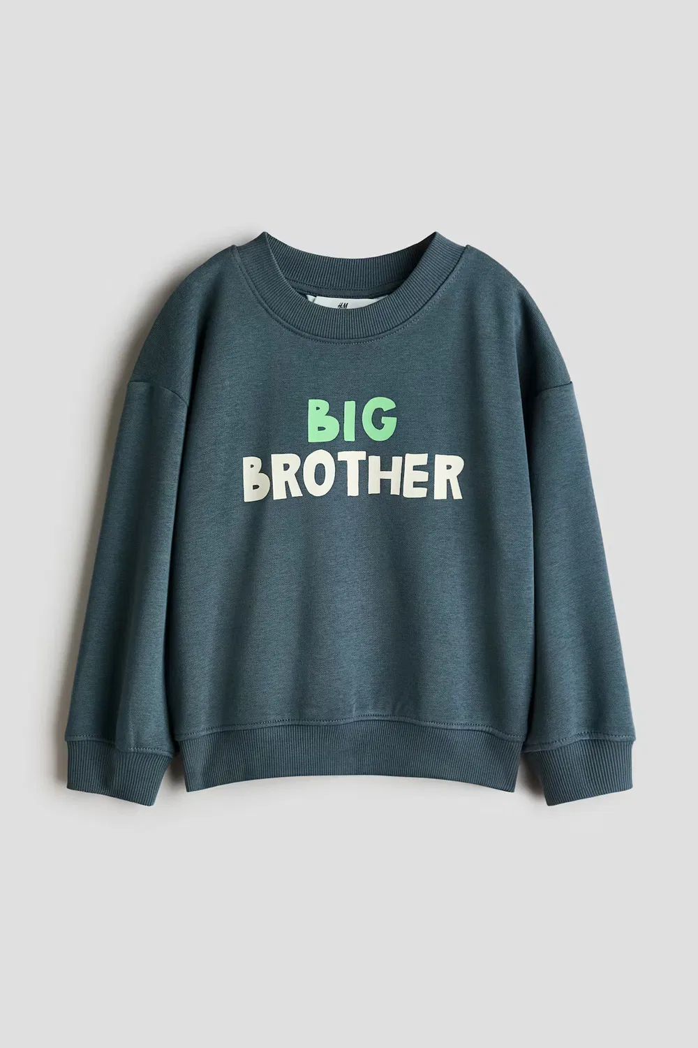 Толстовка с принтом и мягкой внутренней стороной H&M, Dunkelgrünmeliert/Big Brother