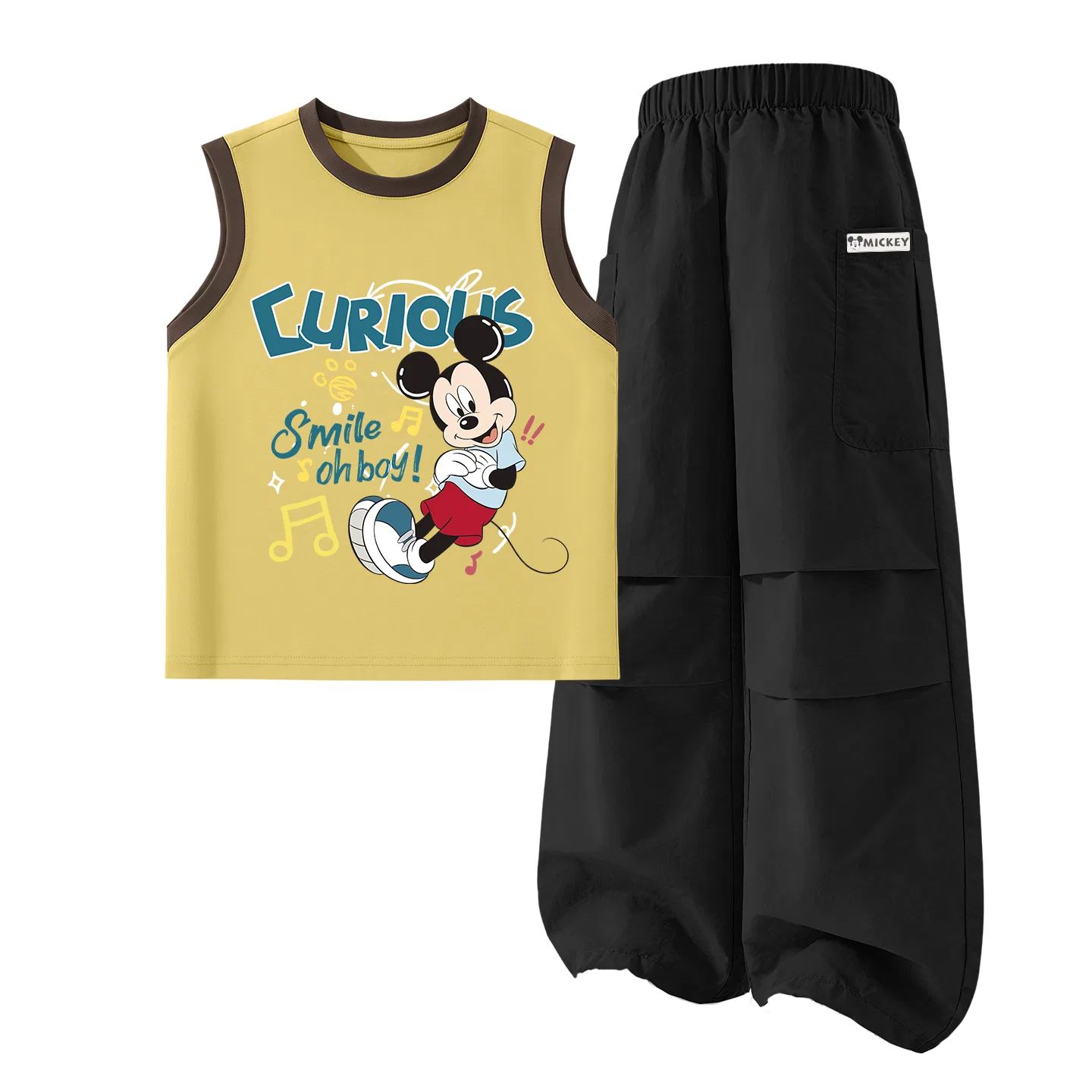 Костюм спортивный детский, тонкий, Disney, Di Relax Brown Yellow+Di HU Long Hook-and-Loop K Black