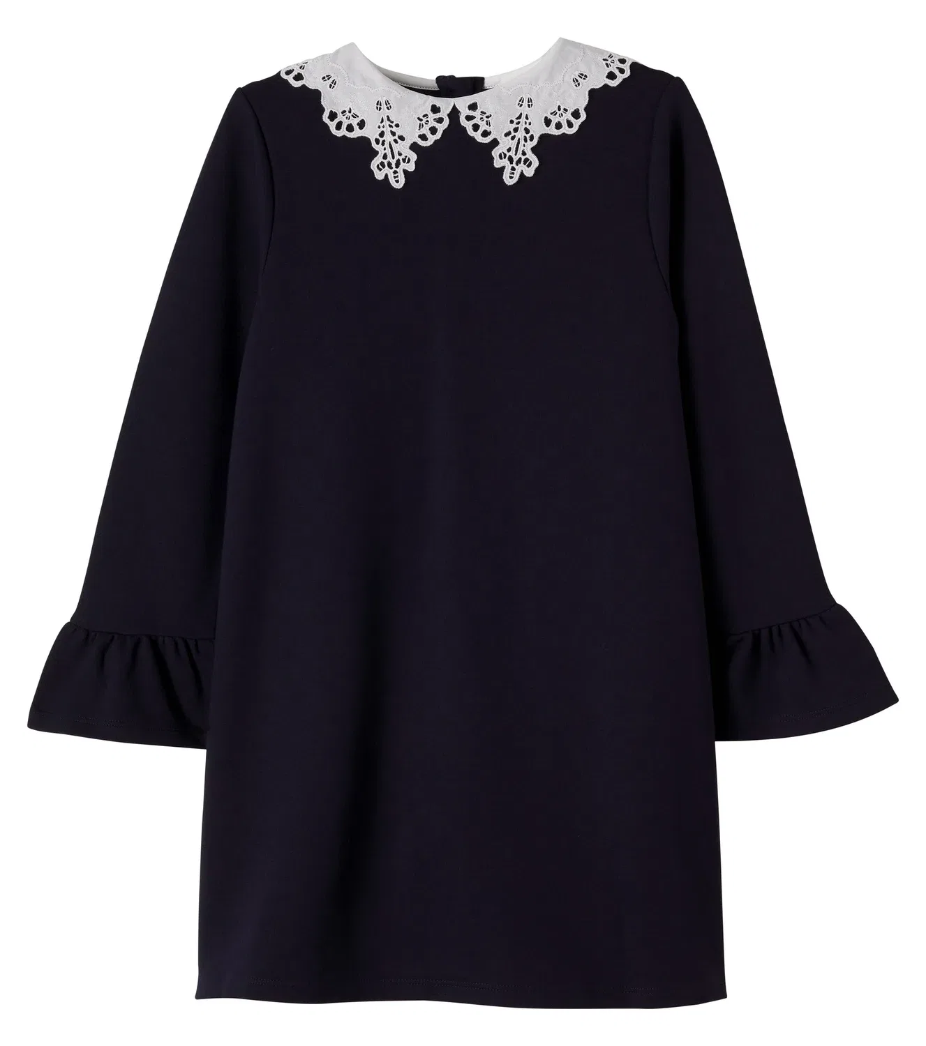 Вышитое платье из джерси с оборками Chloé Kids, синий