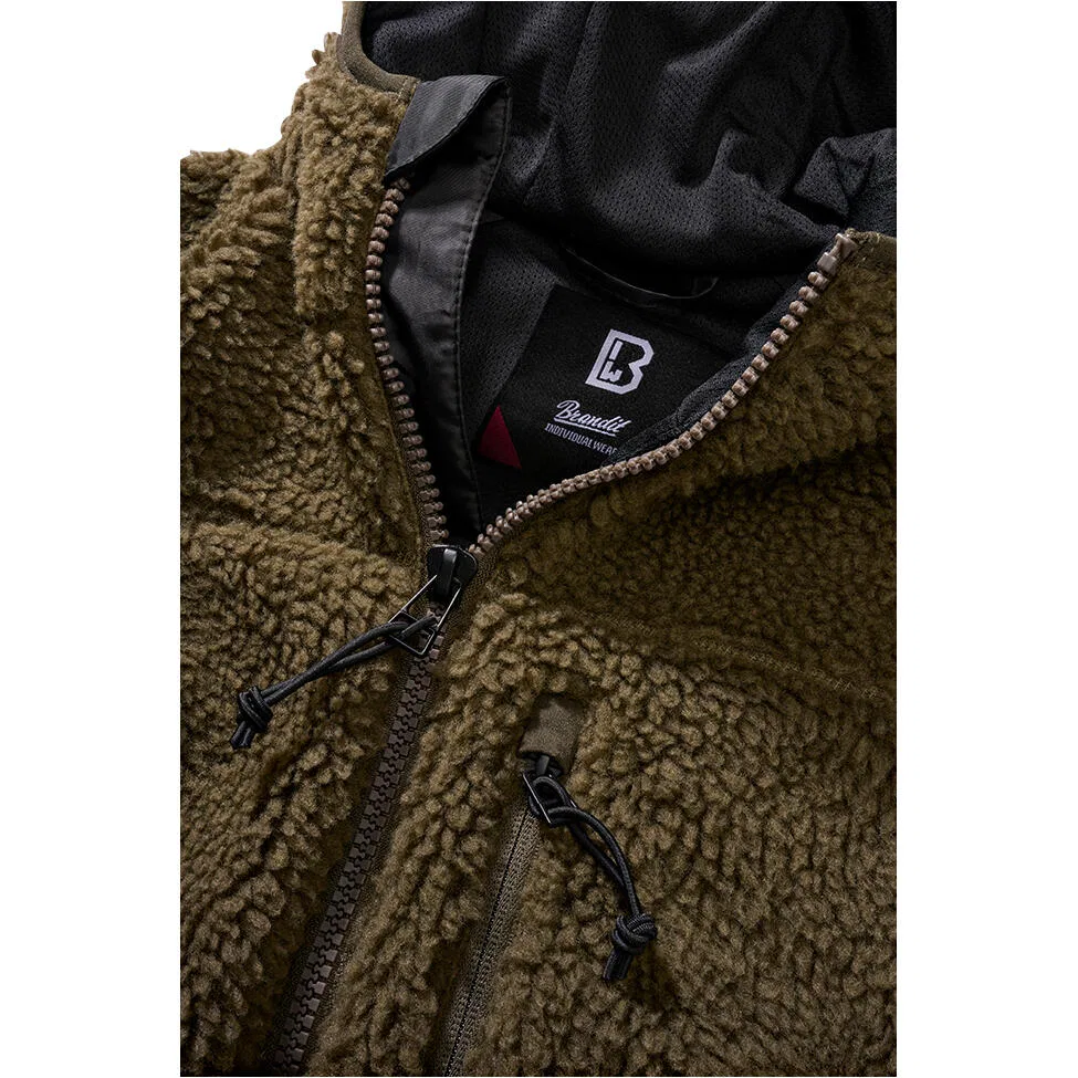 Женская утепленная куртка из флиса с капюшоном Teddyfleece Hooded Brandit, Olive — фото 4