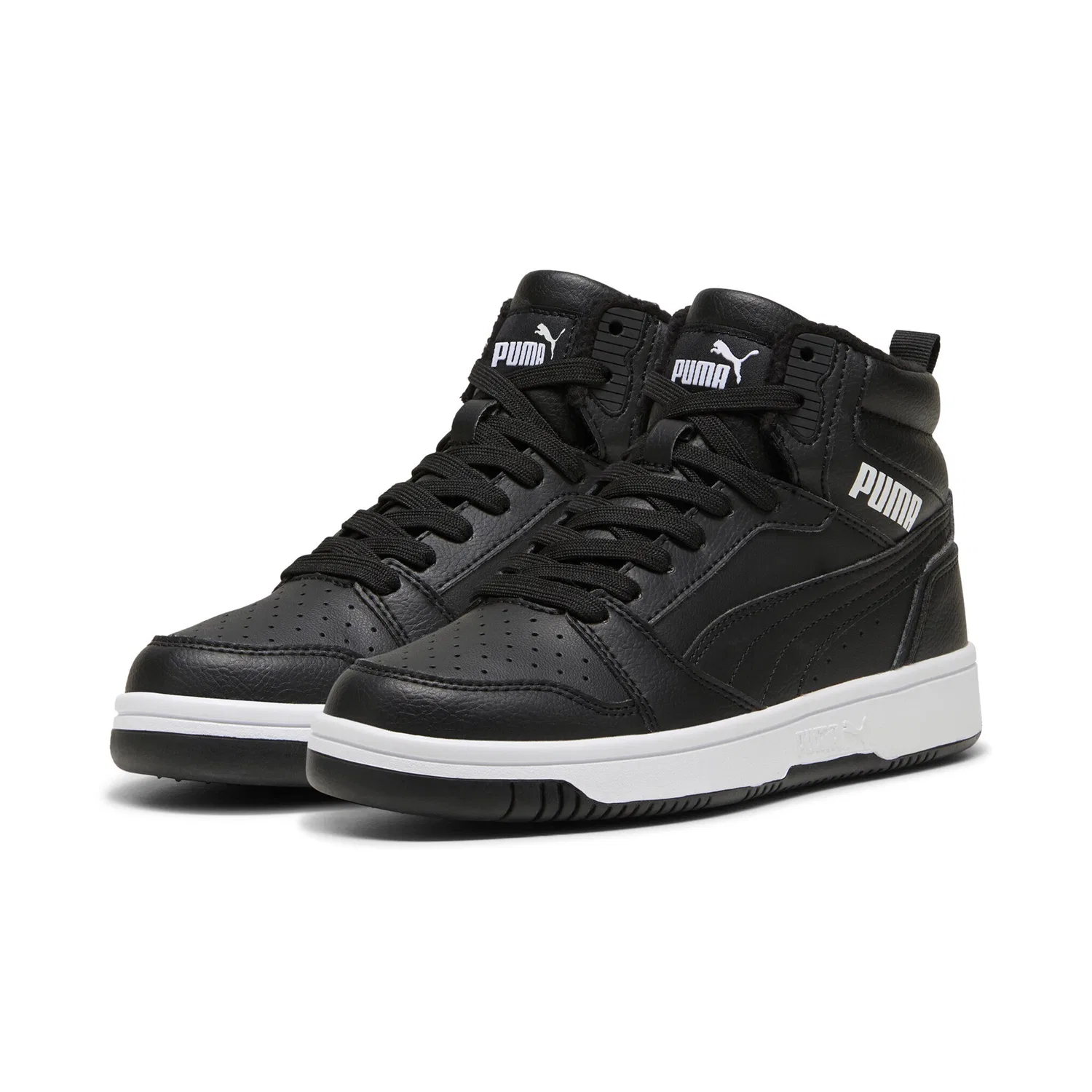 Детские зимние кроссовки с ретро-дизайном Rebound V6 Mid WTR JR PUMA, Black/White