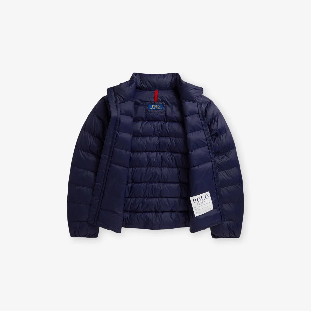 Детская стеганая куртка с вышивкой бренда Polo Ralph Lauren, темно-синий — фото 2