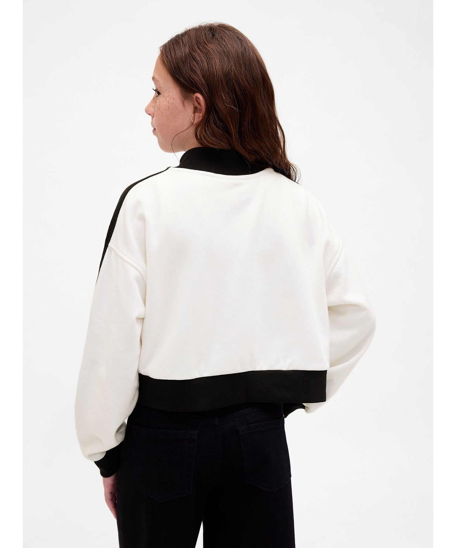 (K)NYC Винтажная мягкая спортивная куртка GAP с логотипом (детская), NEW_OFF_WHITE — фото 3