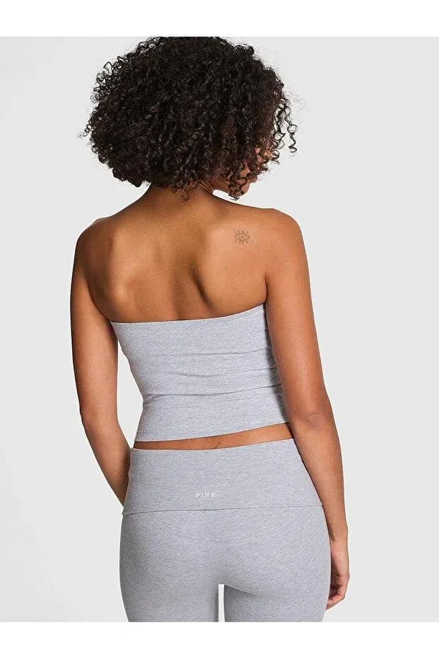 Женский топ без бретелек хлопковый Victoria'S Secret, Light Grizzled Gray — фото 2
