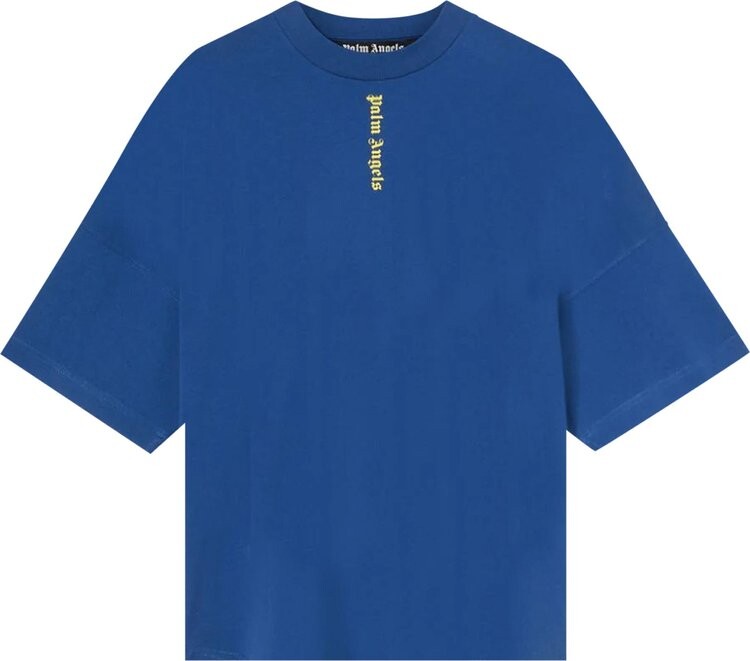 

Футболка Palm Angels Logo Over Tee 'Navy/Yellow', синий