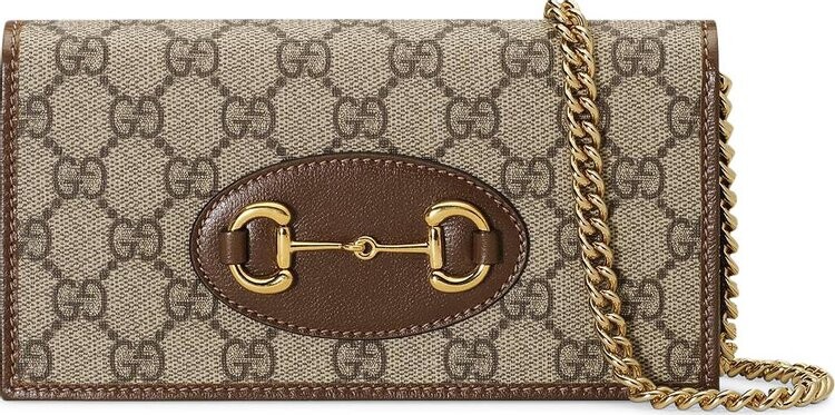 Кошелек Gucci 1995 Horsebit Chain Wallet Beige/Brown Sugar, бежевый — фото 2