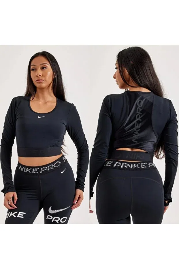 Женский спортивный топ с длинным рукавом Nike, Black