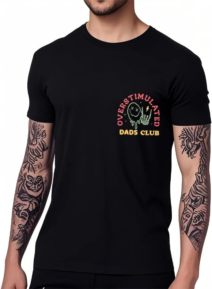 Футболка с принтом Overstimulated Dads Club, Claret — фото 4