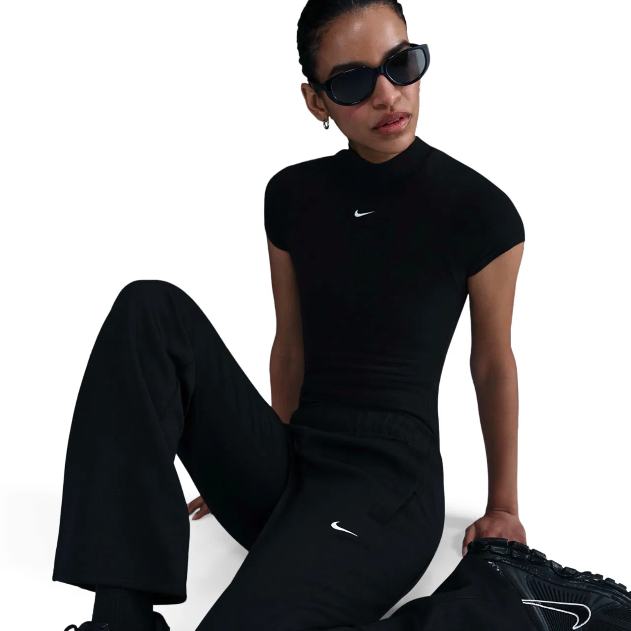 Женские брюки Windrunner Nike, белый/черный — фото 3