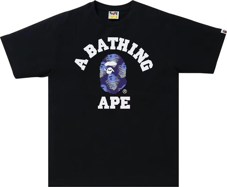 

Футболка BAPE Storm College Tee 'Black/Purple', черный