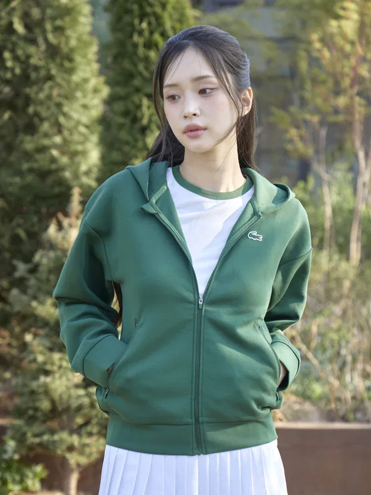 Свитер женский LACOSTE с капюшоном, Green