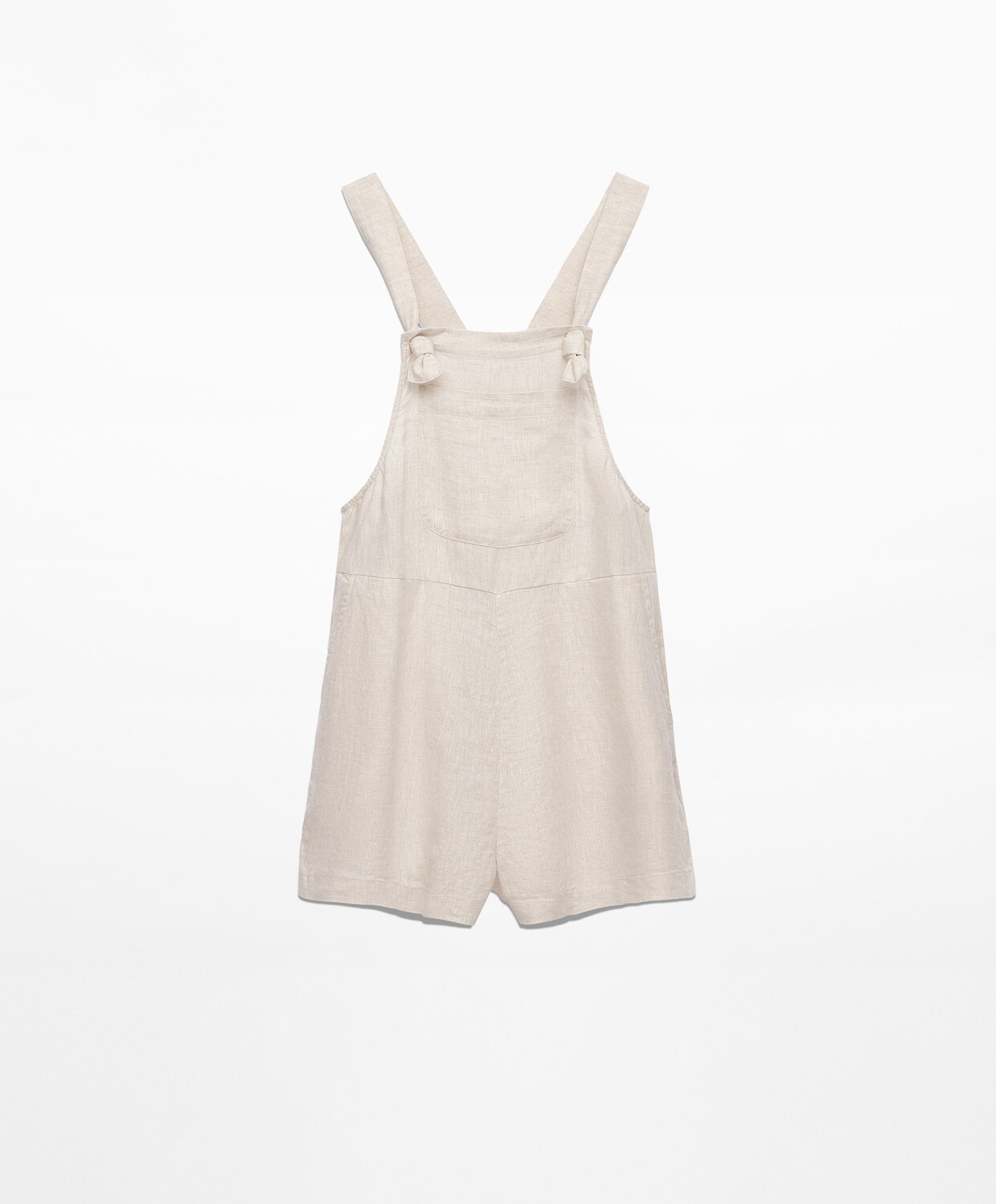 

Комбинезон Oysho Strappy Short Linen, светло-бежевый