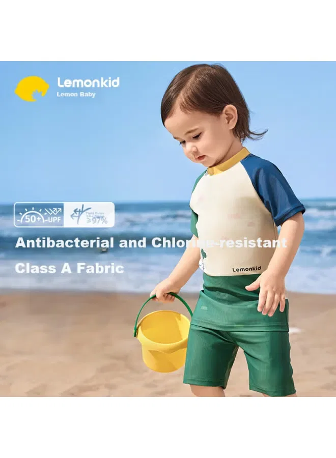 Купальник детский раздельный с принтом Lemonkid, зеленый