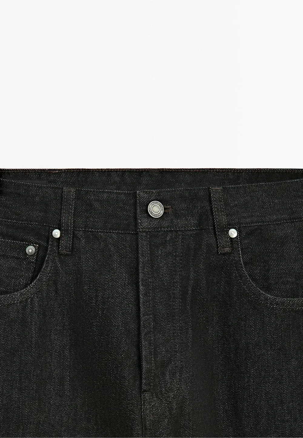 Джинсы с кромкой - джинсы прямого кроя Massimo Dutti, Black — фото 3