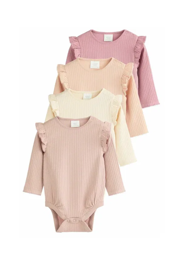 Комплект из 4 футболок с длинным рукавом Long sleeve frill Next, pink cream, розовый