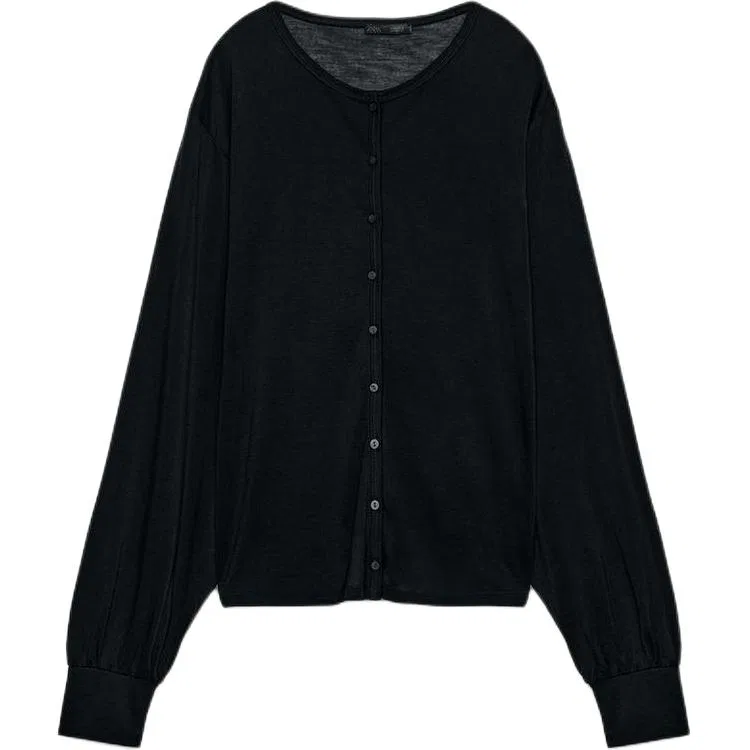 Женский свитер с круглым вырезом ZARA, Black