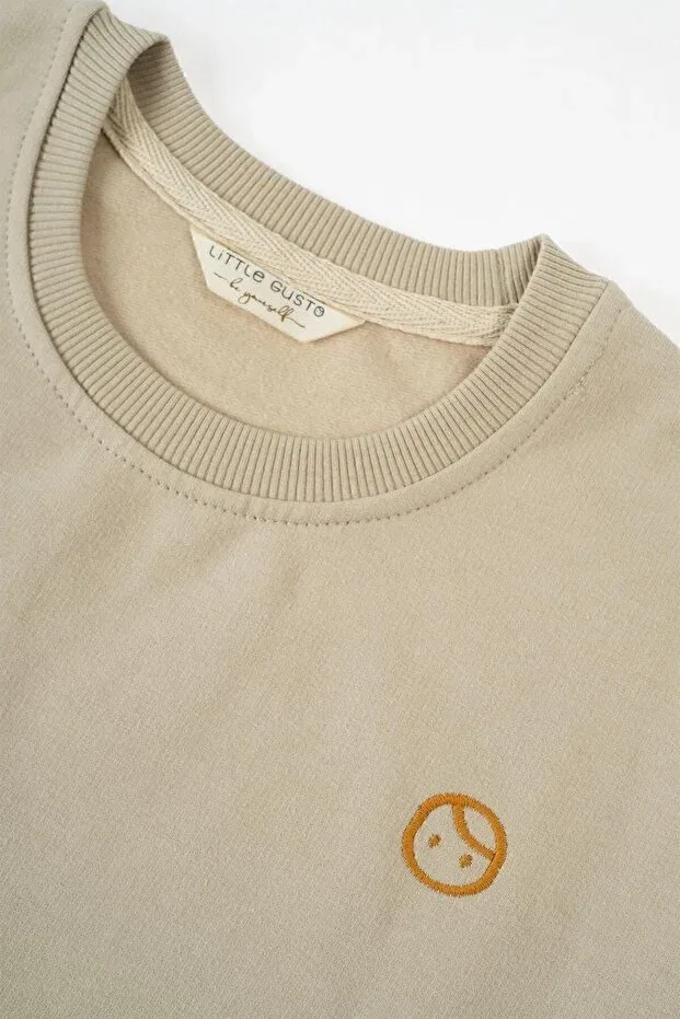 Детские свитшот для девочек с рукавом-фонарик Balloon sleeve sweat Little Gusto, Beige — фото 2