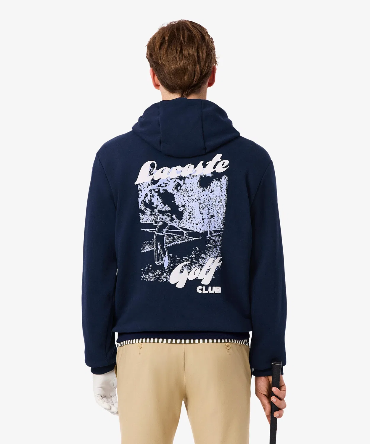 Мужская худи с длинным рукавомPlayer Back Print LACOSTE, Olive — фото 4