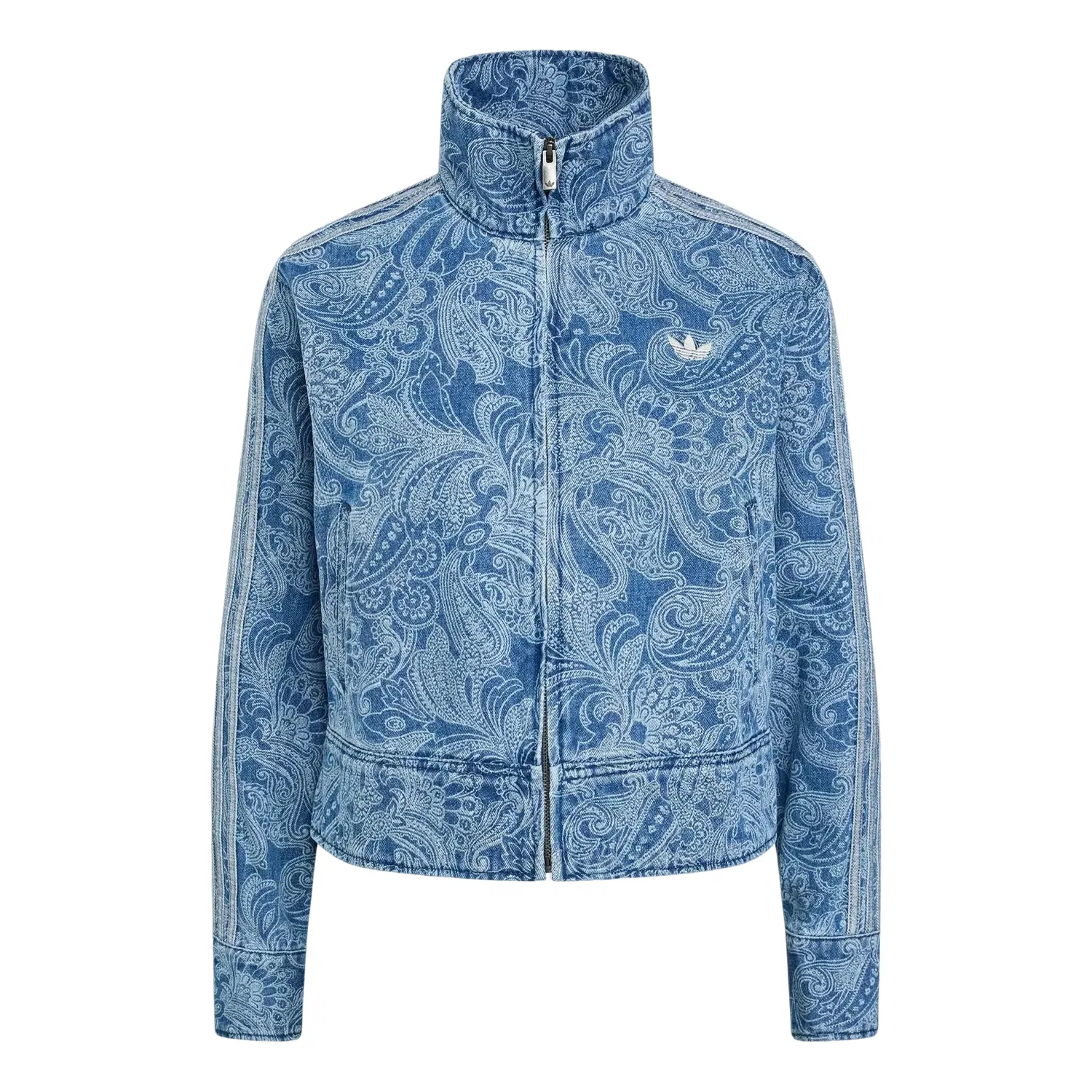 Женская куртка Liberty London Firebird Denim Track Top Asia Sizing 'Medium Vintage Denim Light Deni adidas, Medium Vintage Denim/Light Denim