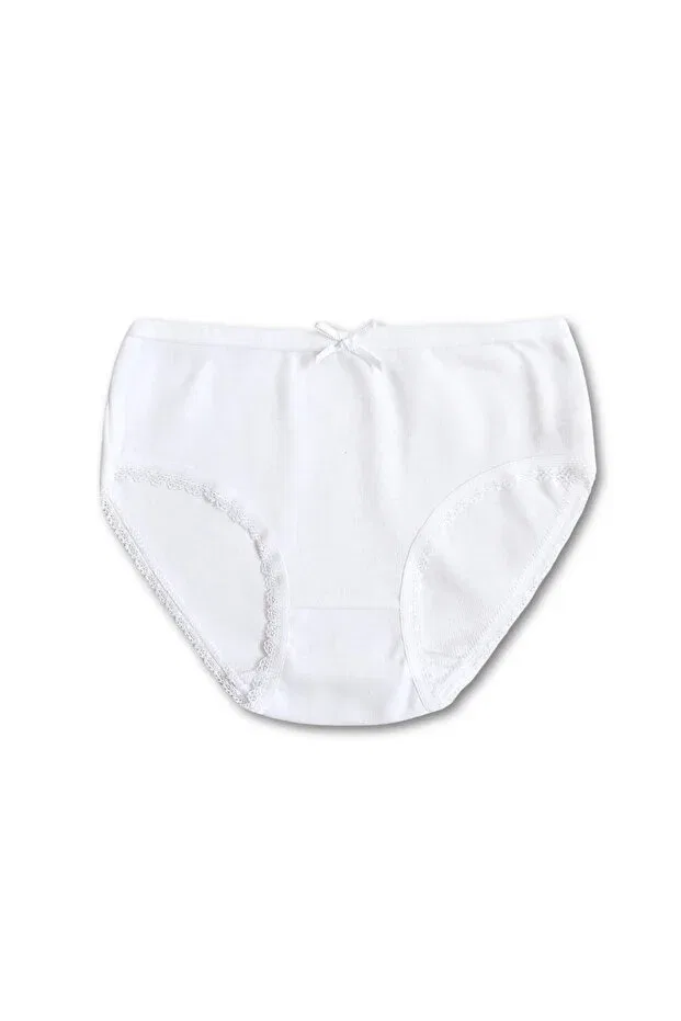 Детские трусы для девочек хлопковые набор 6 штук Panfilia, White-White — фото 3
