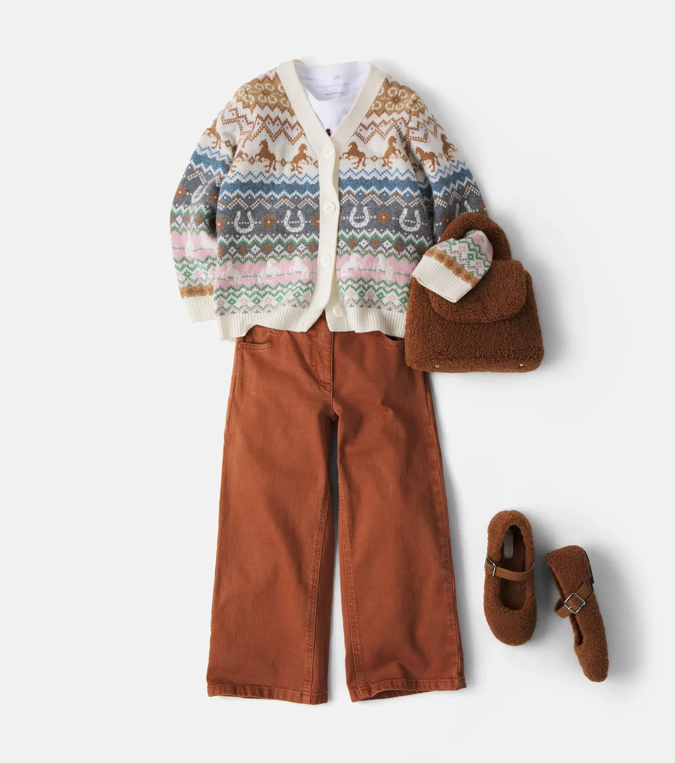 Кардиган хлопковый с шерстью Stella Mccartney Kids, бордовый — фото 2