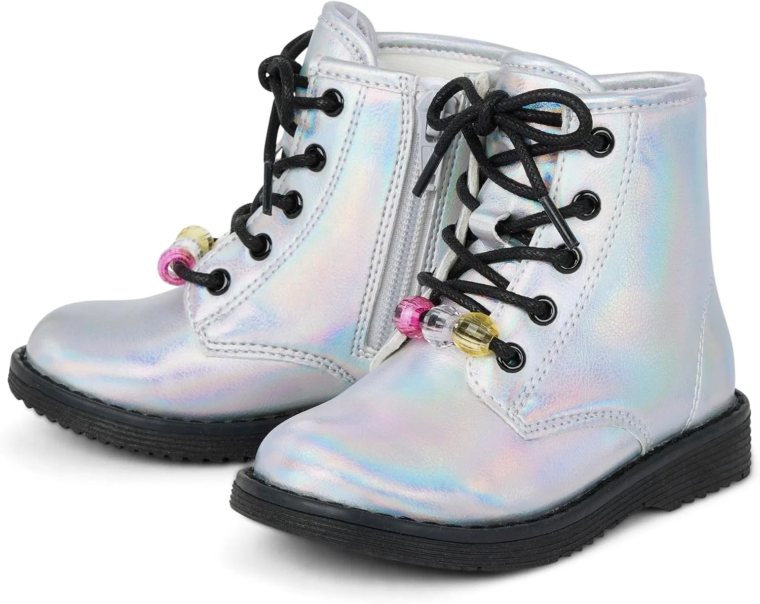 Детские ботинки для девочек со шнуровкой The Children's Place, Metallic Silver — фото 2