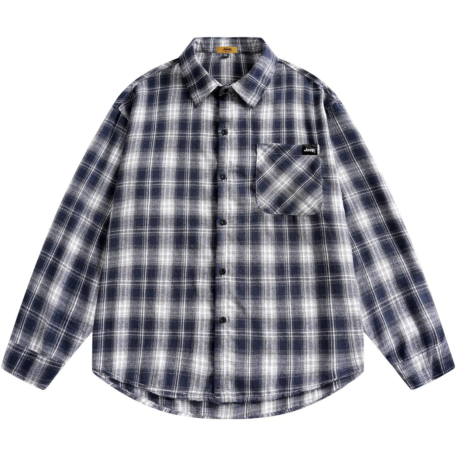 Детская рубашка в клетку с длинным рукавом Jeep Classic Collection, Blue Plaid — фото 3
