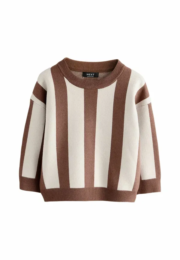 Джемпер полосатый Jumper Next, brown, cream stripe, кремовый