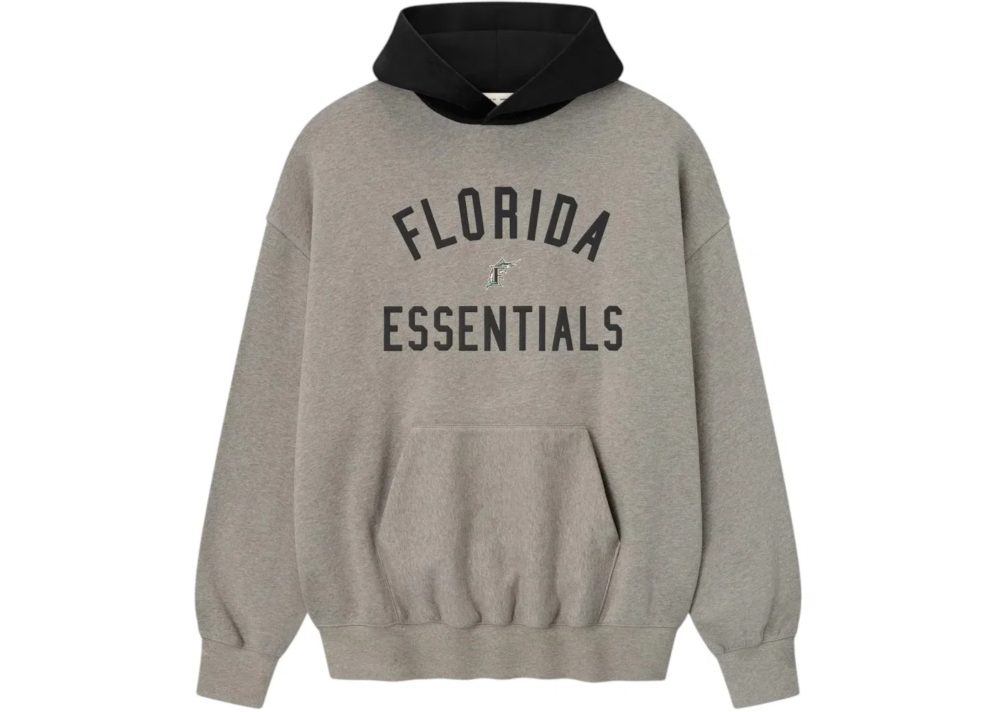 Мужской худи с принтом Fear of God Essentials Marlins Sport Hoodie Fear of God, Concrete Heather/Blk