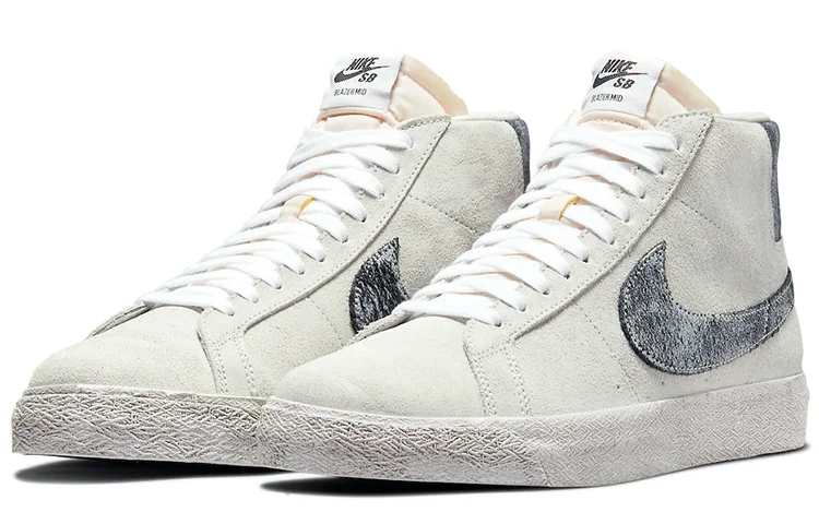 Кроссовки Nike SB Blazer Mid, светло-серый/черный — фото 3