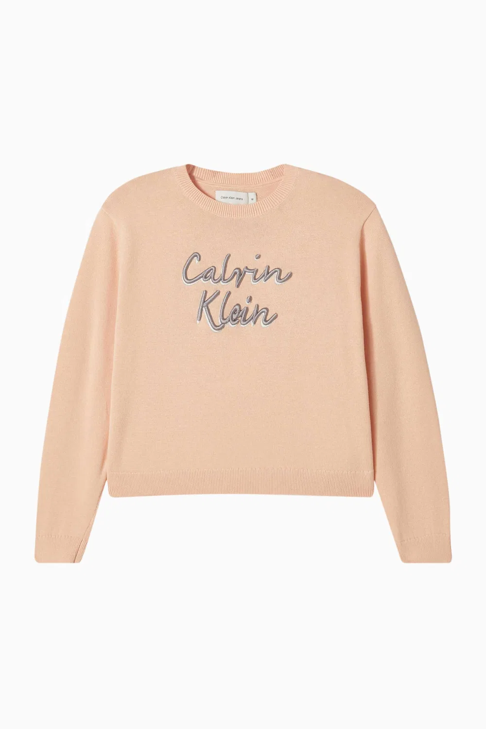 Свитшот с металлизированным логотипом из органического хлопка Calvin Klein, розовый