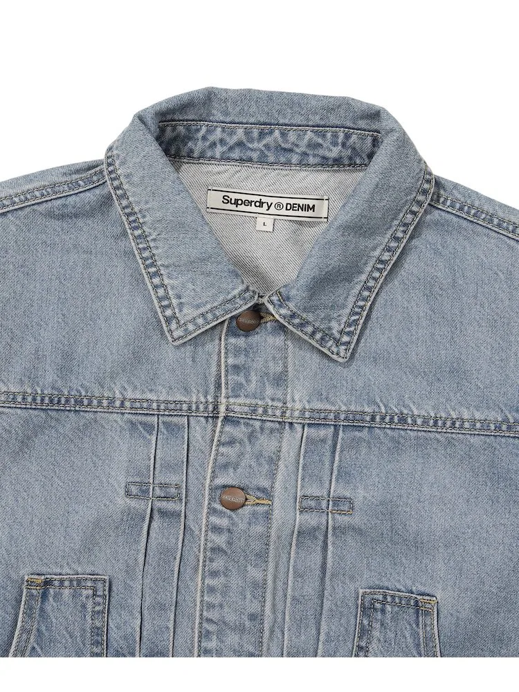 Жакет джинсовый Artwork Vintage Denim Jacket SUPERDRY, Light Indigo — фото 4