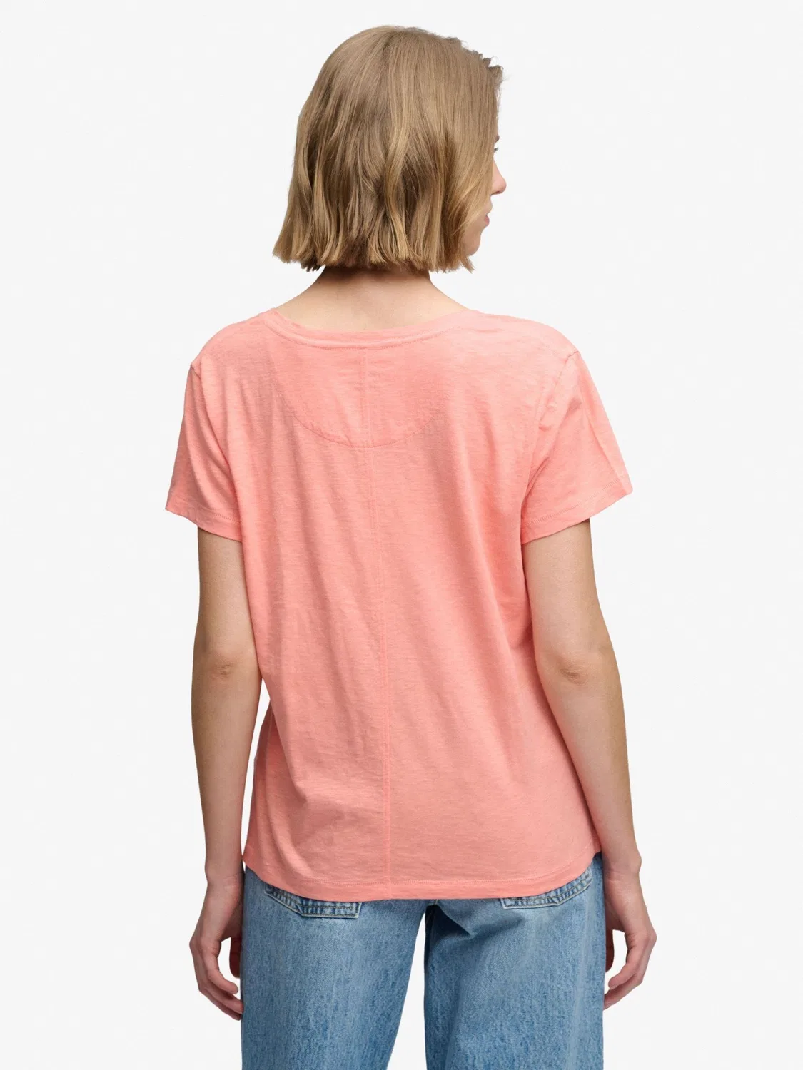 Футболка с V-образным вырезом, Slub Embroidered Superdry, светло-розовый — фото 2