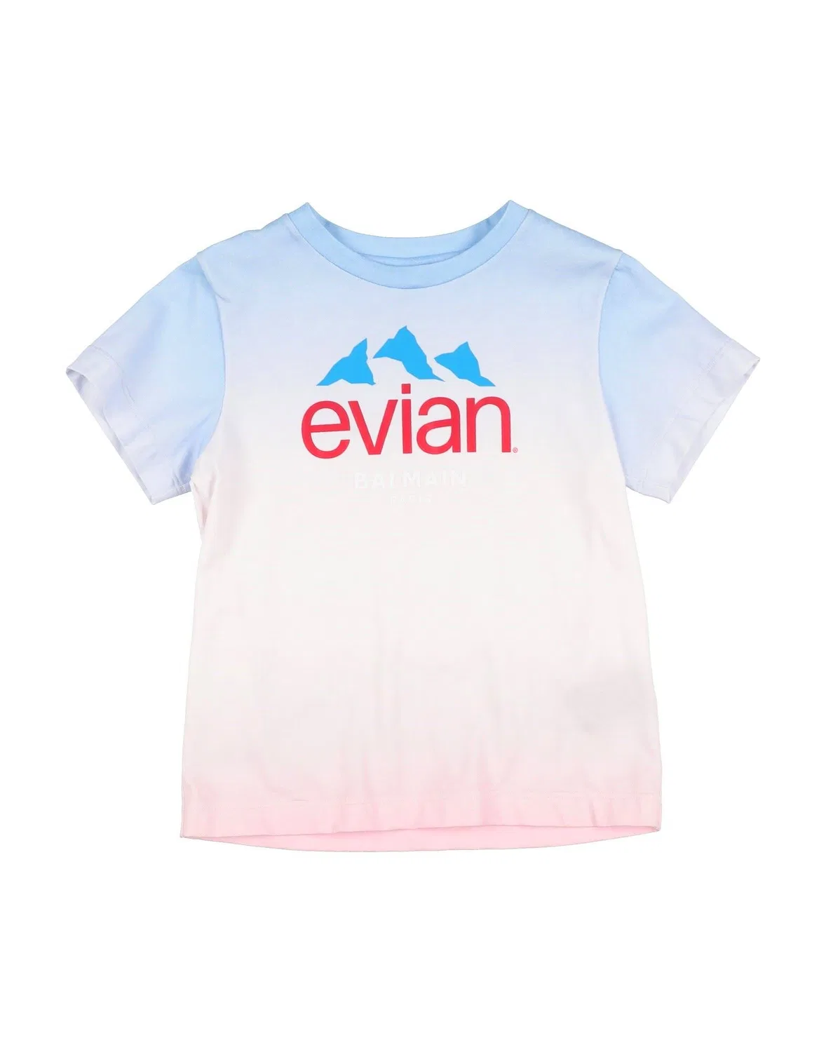 Детская футболка для мальчиков с принтом Balmain X Evian Balmain, светло-синий