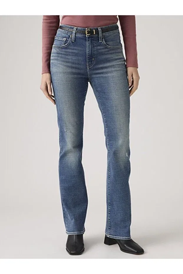 Женские джинсы-клеш с высокой посадкой Levi'S, Medium Indigo - Worn In — фото 3