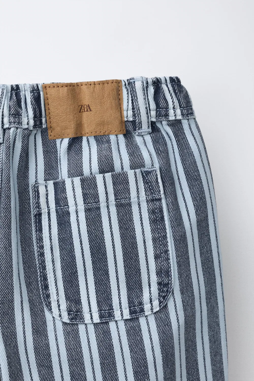 Полосатые мешковатые джинсы ZARA, Blue/White — фото 4