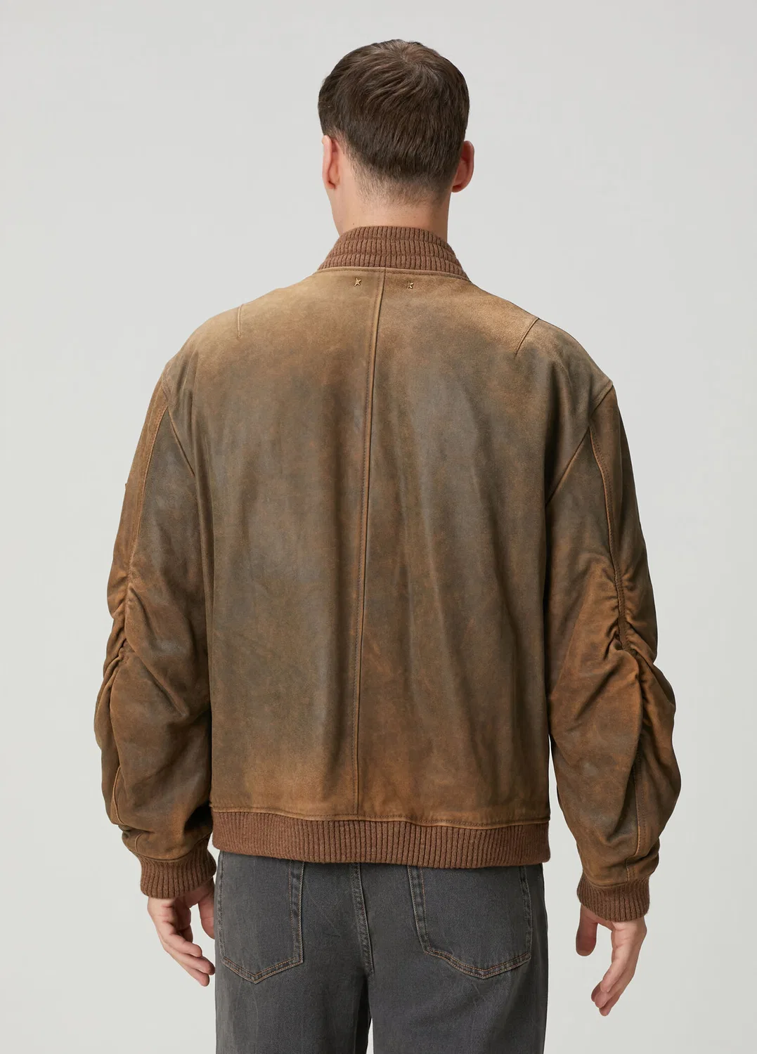 Куртка кожаная Golden Goose, brown — фото 4