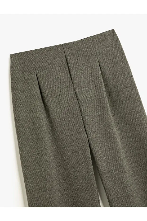 Детские брюки для девочек прямого кроя с защипами Basics Koton, Anthracite — фото 3