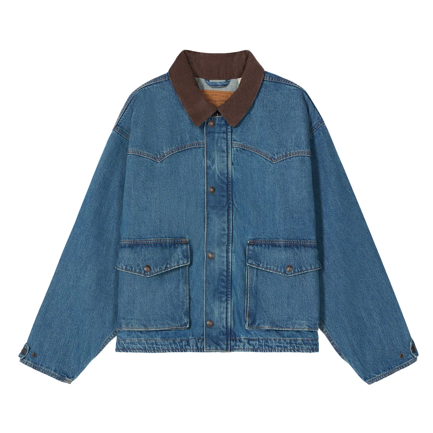 Мужская джинсовая куртка с лацканами, прямой крой, Medium Blue, Levis