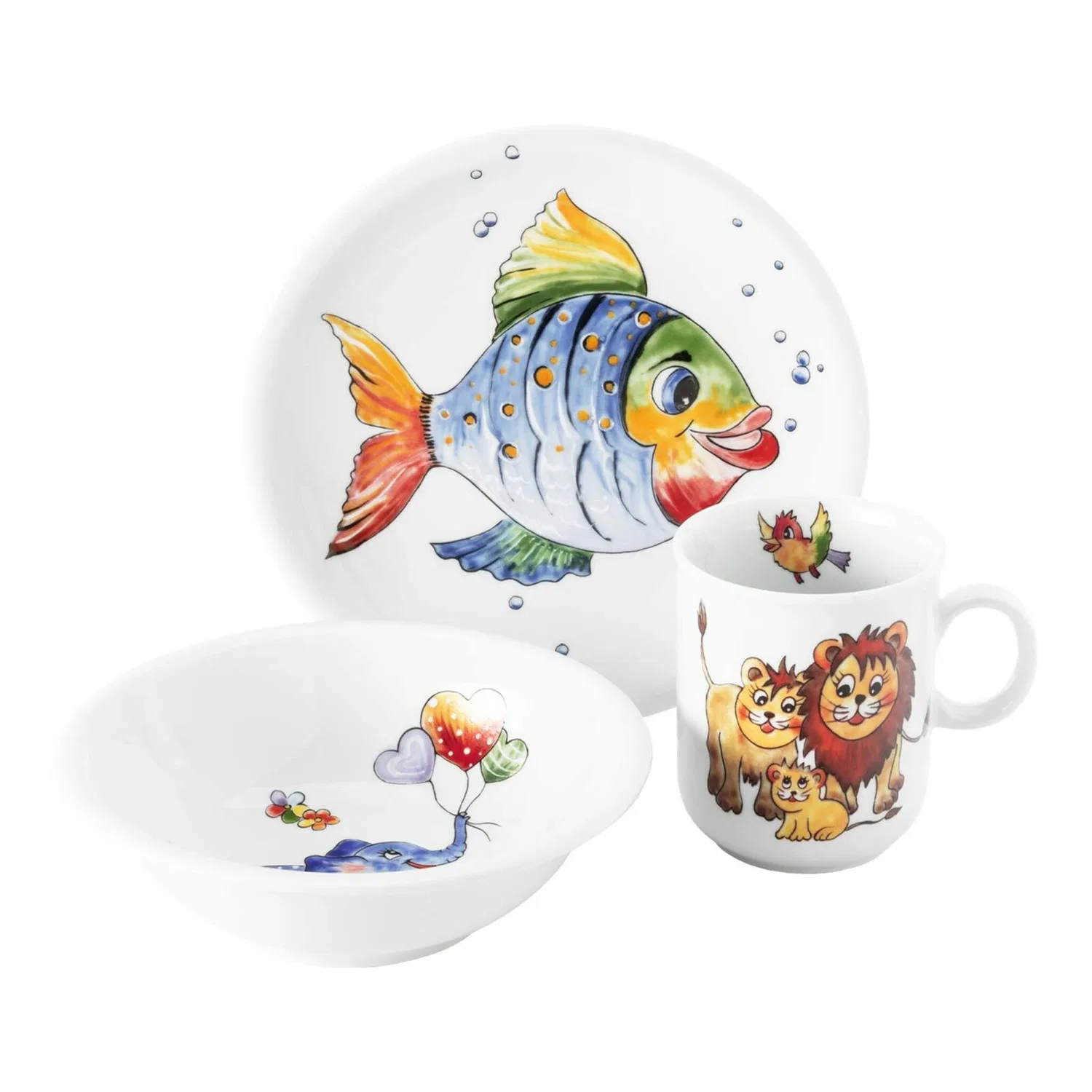Детский набор посуды 3 предмета с принтом Compact Bunte Tierwelt Seltmann Weiden, Multicolor