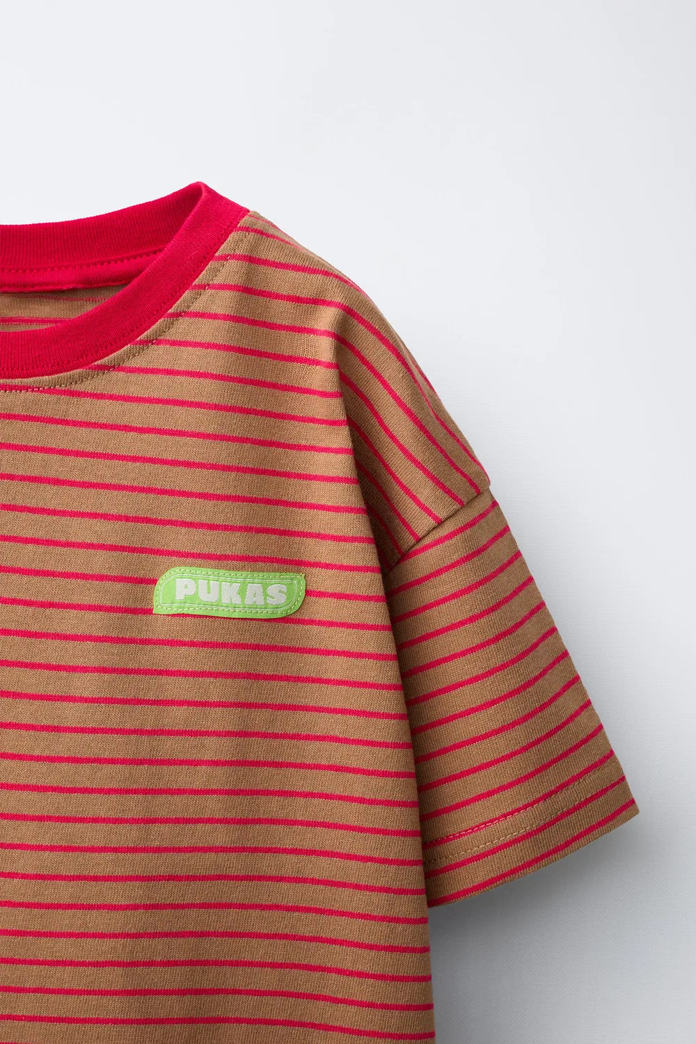 Полосатая футболка PUKAS SURF ZARA, Brick — фото 3