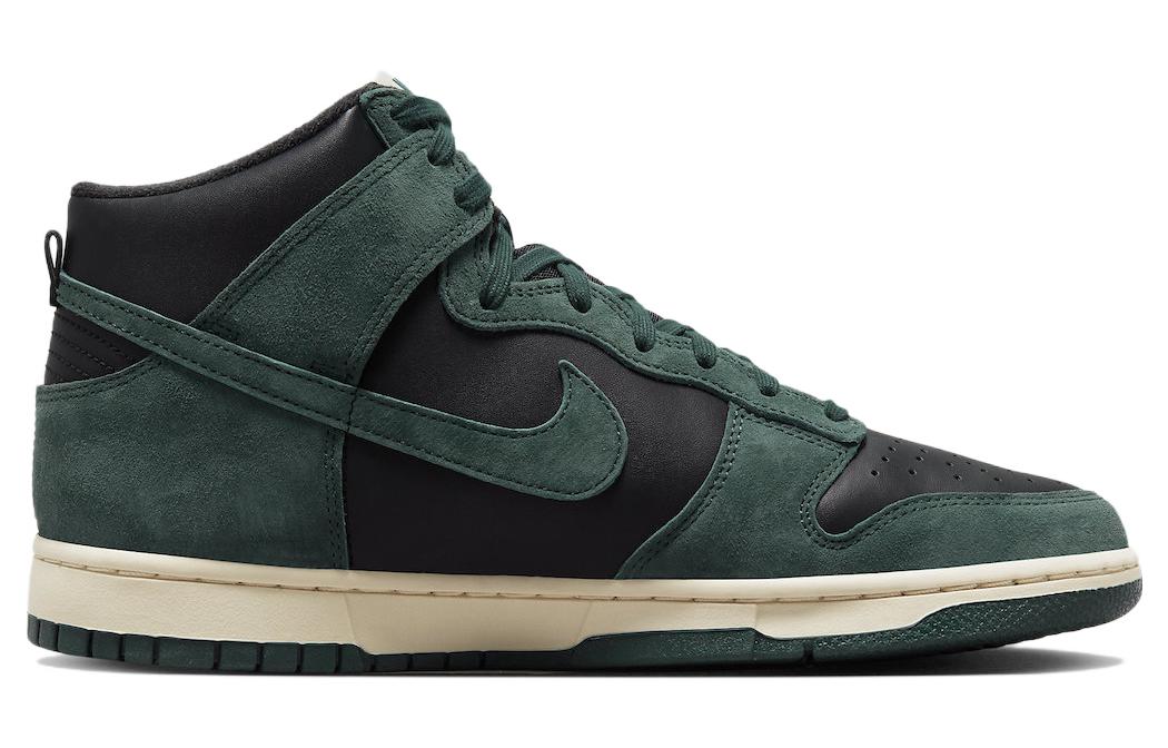 Кроссовки Nike Dunk High Retro PRM, черный/темно-зеленый — фото 2