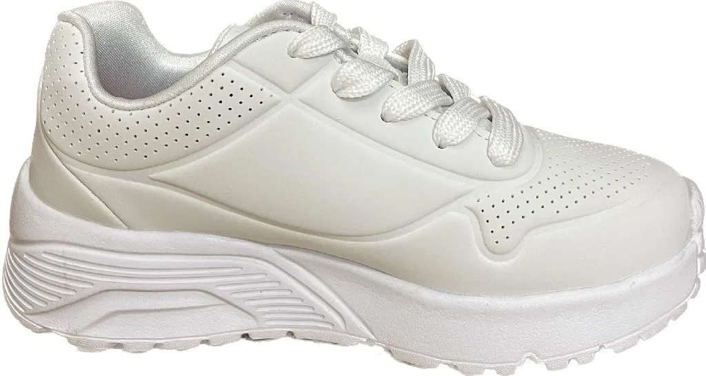 Детские кроссовки для девочек Uno Lite Skechers, White Multi Neon — фото 4