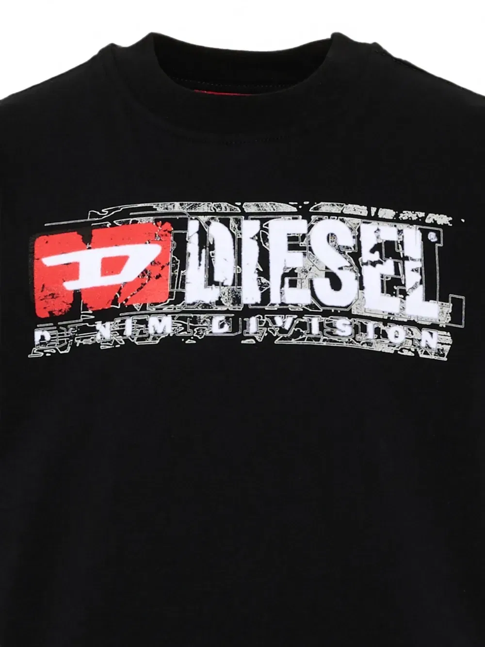 Футболка хлопковая с логотипом Diesel Kids, черный — фото 3