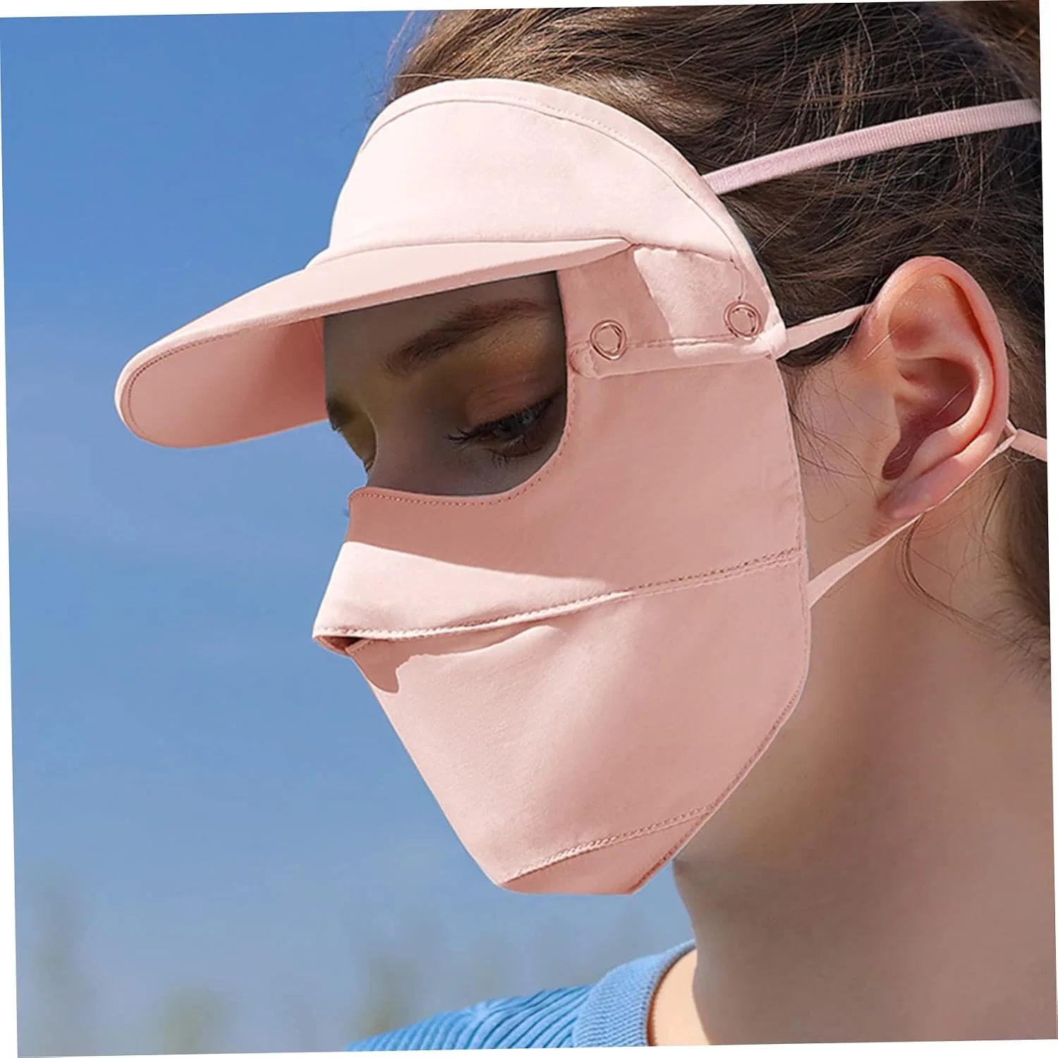 Маска для лица солнцезащитная Ice Silk Full Face Cover, Pesoncarl, Pink — фото 2