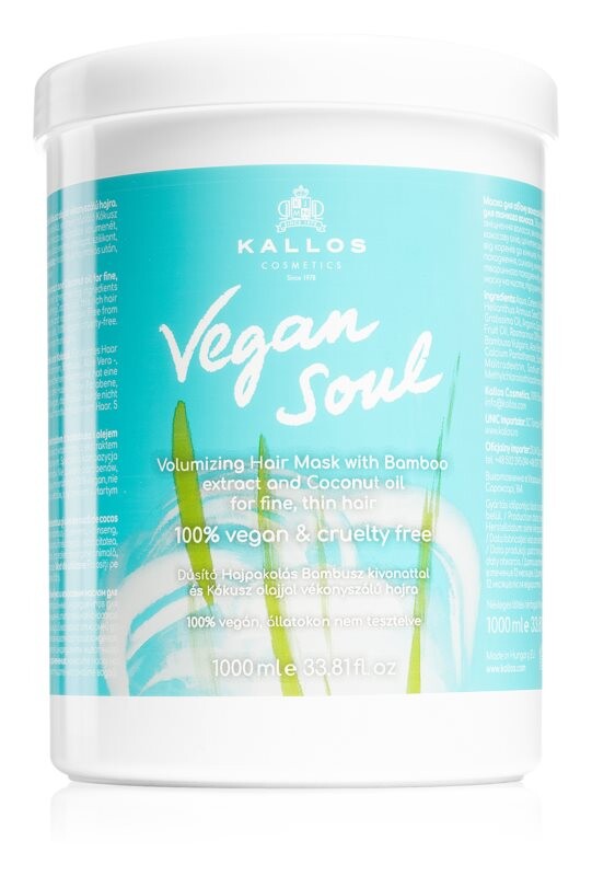 

Питательная маска для увеличения объема волос Kallos Vegan Soul