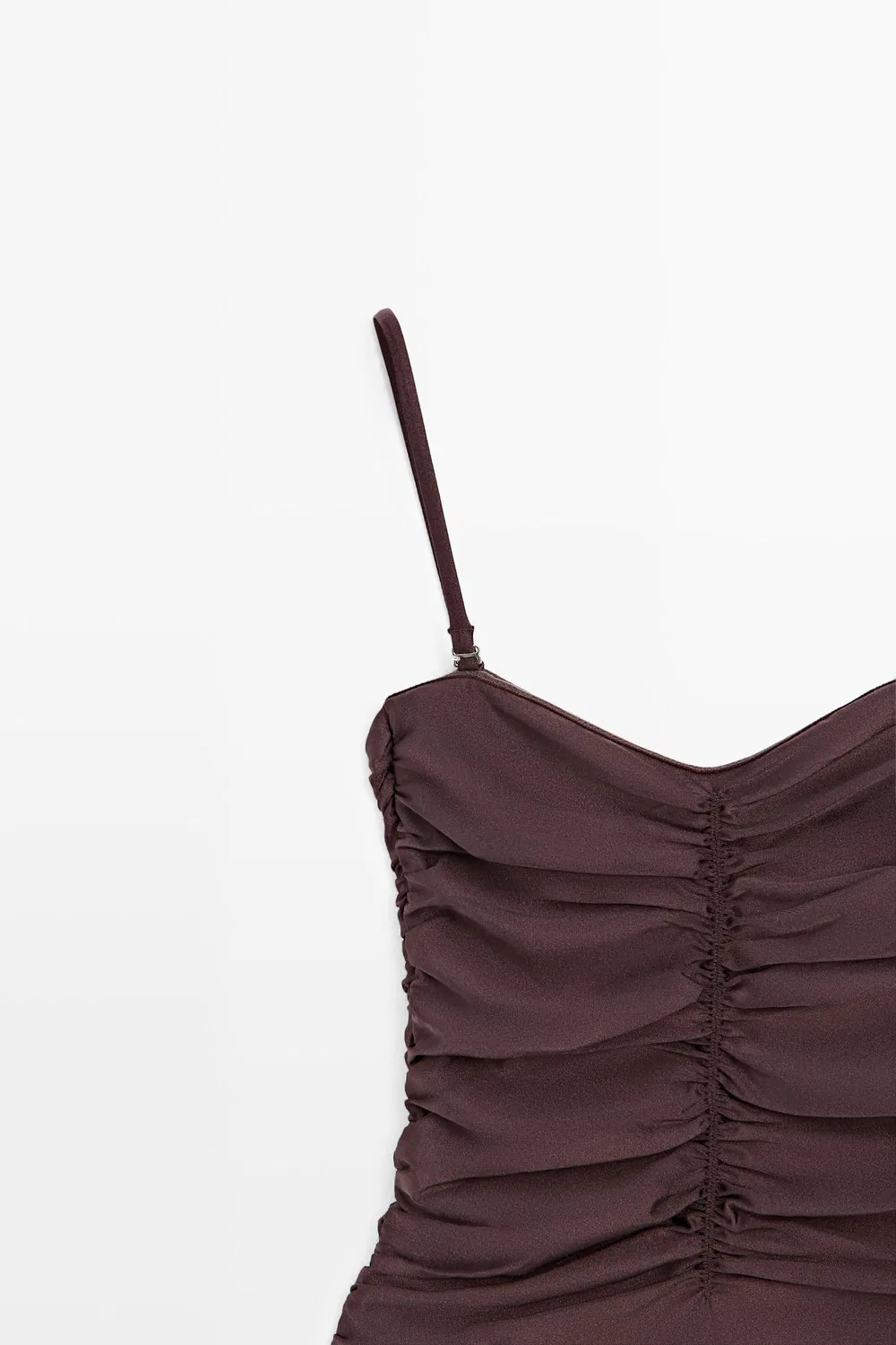 Купальник Massimo Dutti, с драпировкой, коричневый — фото 4