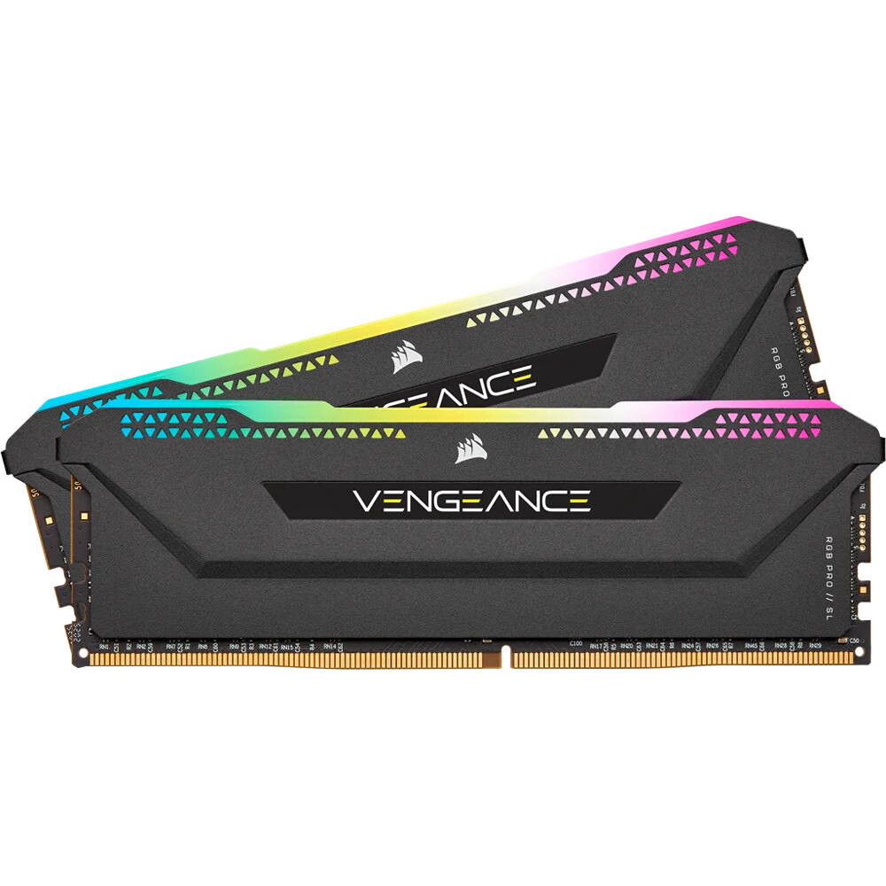 

Оперативная память Corsair Vengeance RGB Pro SL, 32 Гб DDR4 (2х16 ГБ), 3200 МГц, CL16, CMH32GX4M2E3200C16, черный