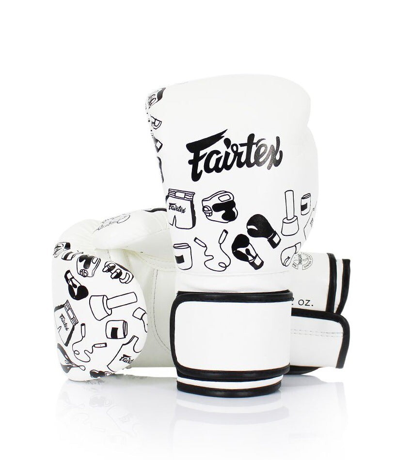 

Боксерские перчатки Fairtex Art Collections Graffiti Microfiber, 8 oz., белый